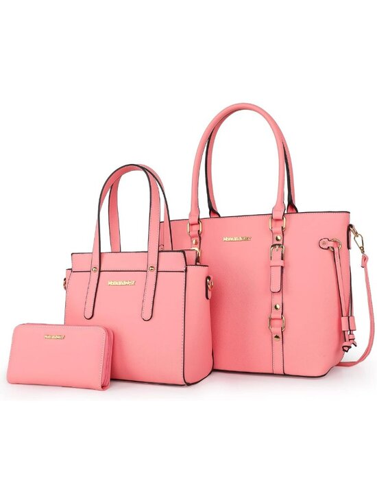 Handbags - Stylish 3PC Women's Tote Bag, Wallet & Shoulder Satchel Handbag Set - Chic
